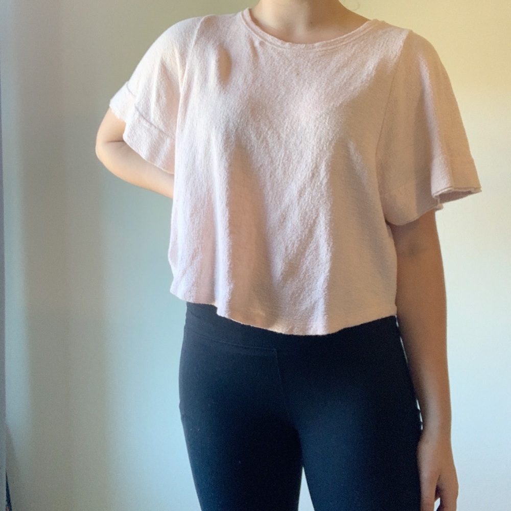 pastel pink blouse!